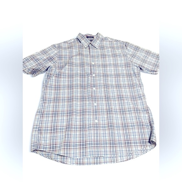 Saddlebred Blue and Purple Casual Button Down Shirt - Picture 1 of 2